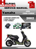 Thumbnail Yamaha JOG CS50 CS50Z 2002 Service Repair Manual Download