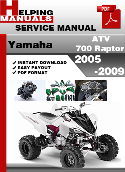 Product picture Yamaha ATV 700 Raptor 2005-2009 Service Repair Manual Download