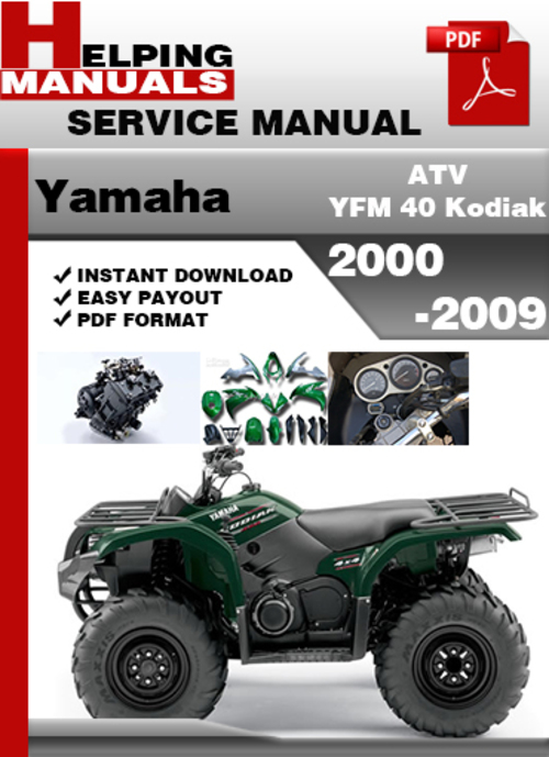 Product picture Yamaha ATV YFM 40 Kodiak 2000-2009 Service Repair Manual Download