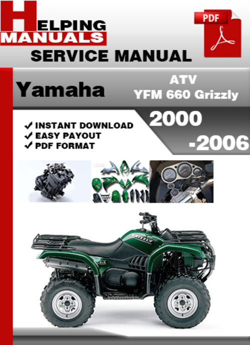 Product picture Yamaha ATV YFM 660 Grizzly 2000-2006 Service Repair Manual Download