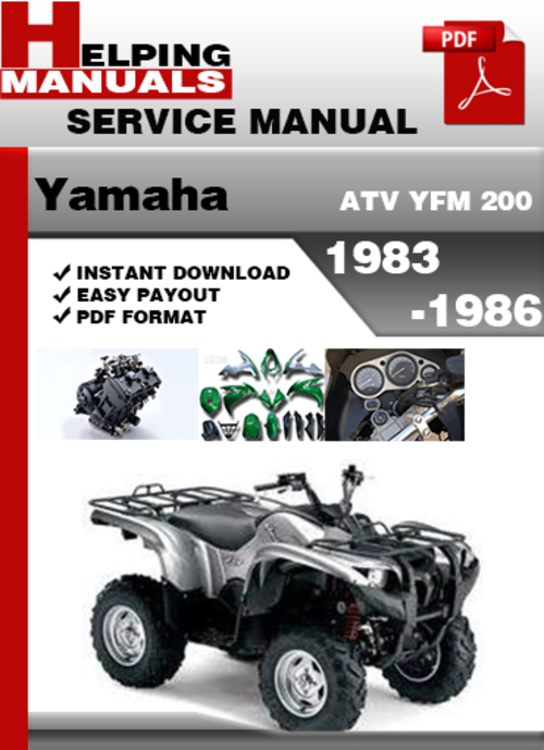 Product picture Yamaha ATV YFM 200 1983-1986 Service Repair Manual Download