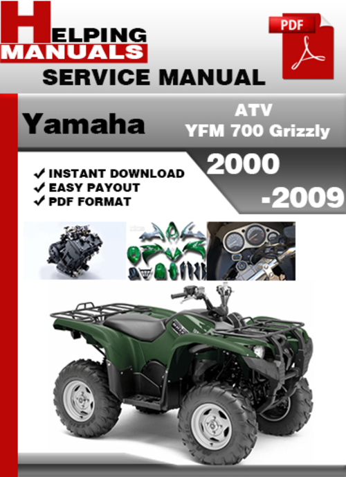 Product picture Yamaha ATV YFM 700 Grizzly 2000-2009 Service Repair Manual Download