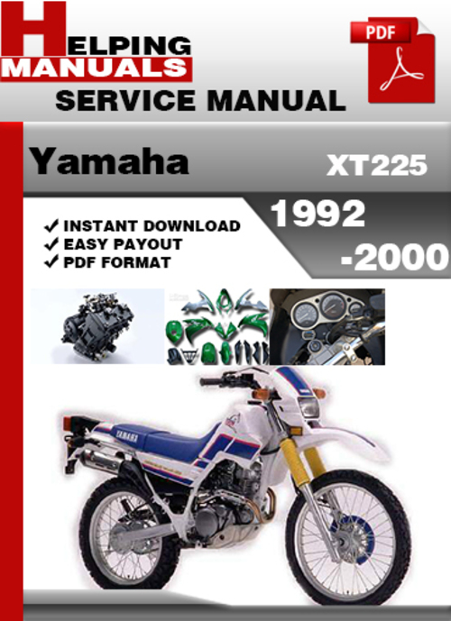 Product picture Yamaha XT225 1992-2000 Service Repair Manual Download
