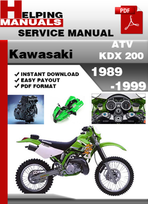 Product picture Kawasaki ATV KDX 200 1989-1999 Service Repair Manual Download