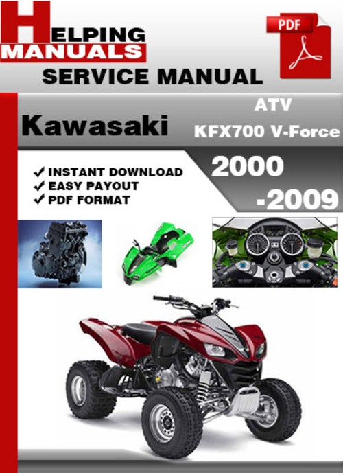 Product picture Kawasaki ATV KFX700 V-Force 2000-2009 Service Repair Manual Download