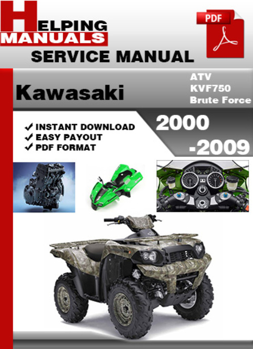 Product picture Kawasaki ATV KVF750 Brute Force 2000-2009 Service Repair Manual Download