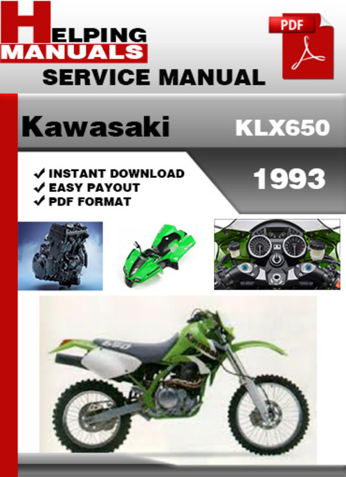 Product picture Kawasaki KLX650 1993 Service Repair Manual Download