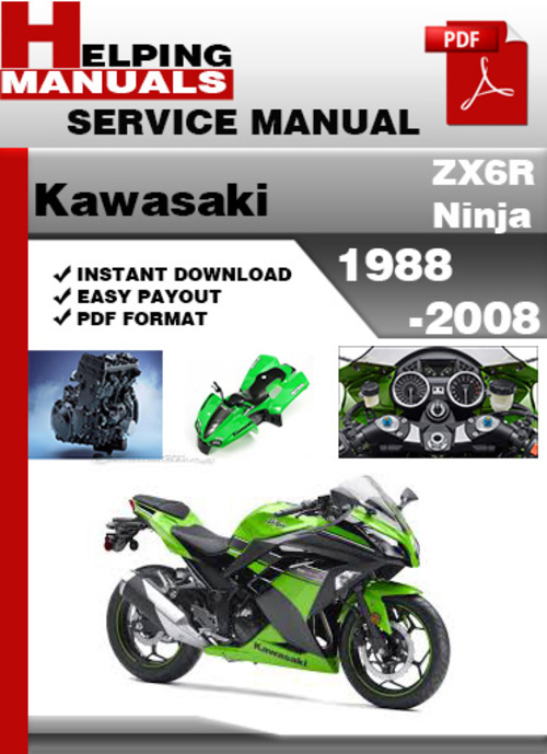 Product picture Kawasaki ZX6R Ninja 1998-2008 Service Repair Manual Download