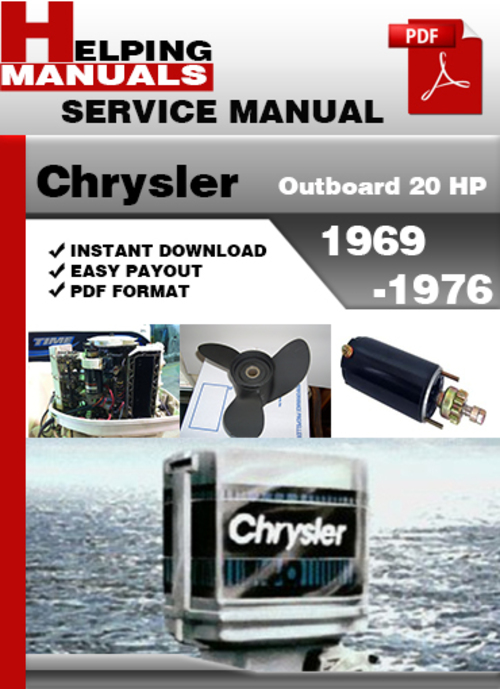 Product picture Chrysler Outboard 20 HP 1969-1976 Service Repair Manual Download