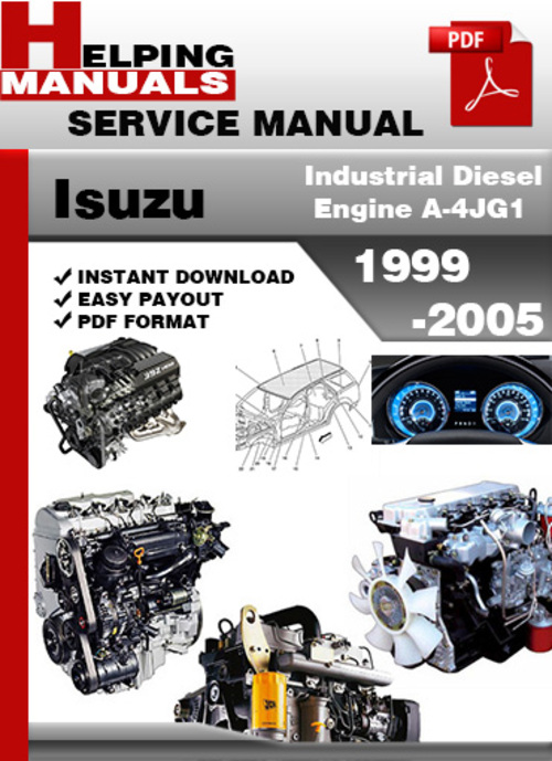Product picture Isuzu Industrial Diesel Engine A-4JG1 1999-2005 Service Repair Manual Download