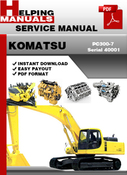 Product picture Komatsu PC300-7 Serial 40001 Service Repair Manual Download