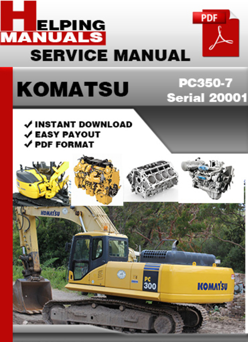 Product picture Komatsu PC350-7 Serial 20001 AND UP Shop Service Repair Manual Download