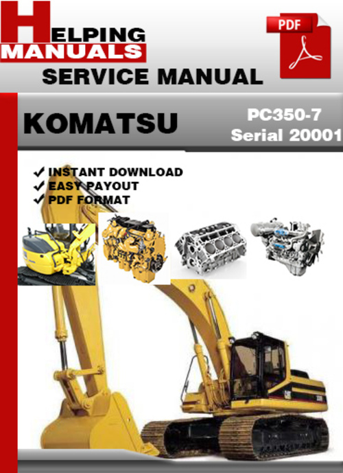 Product picture Komatsu PC350LC-7 Serial 20001 AND UP Shop Service Repair Manual Download