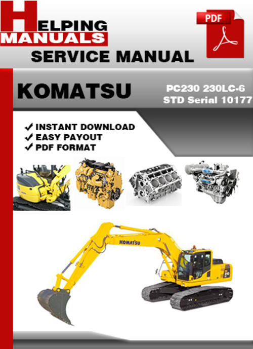 Product picture Komatsu PC230 230LC-6 STD Serial 10177 and up Shop Service Repair Manual Download