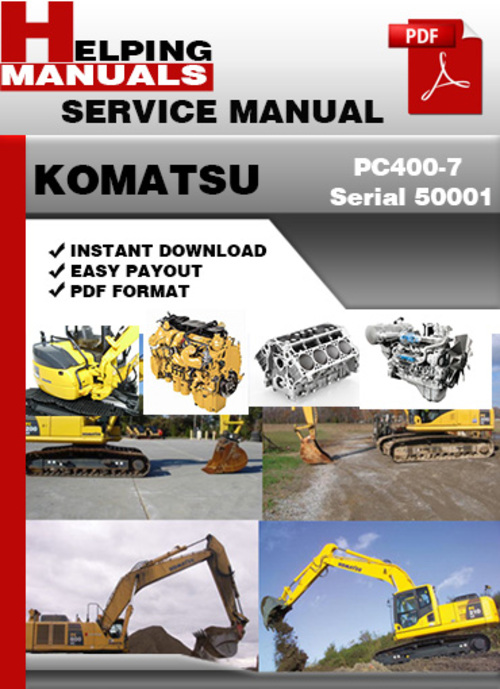 Product picture Komatsu PC400-7 Serial 50001 and up Shop Service Repair Manual Download