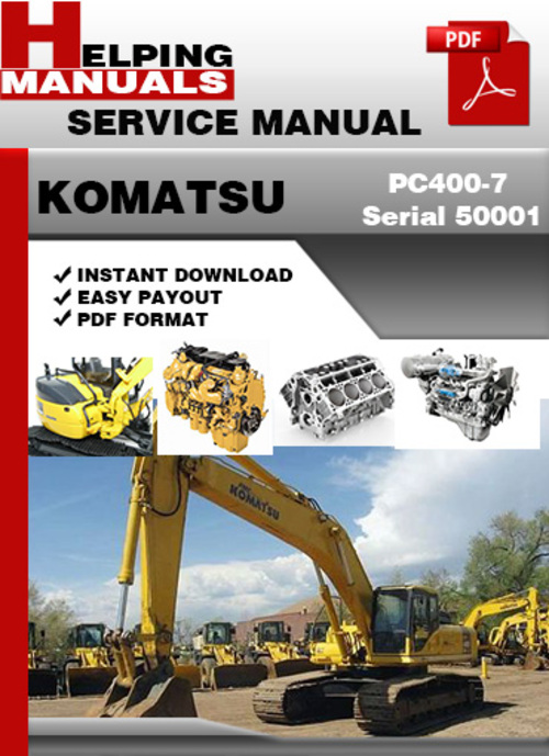 Product picture Komatsu PC400LC-7 Serial 50001 and up Shop Service Repair Manual Download