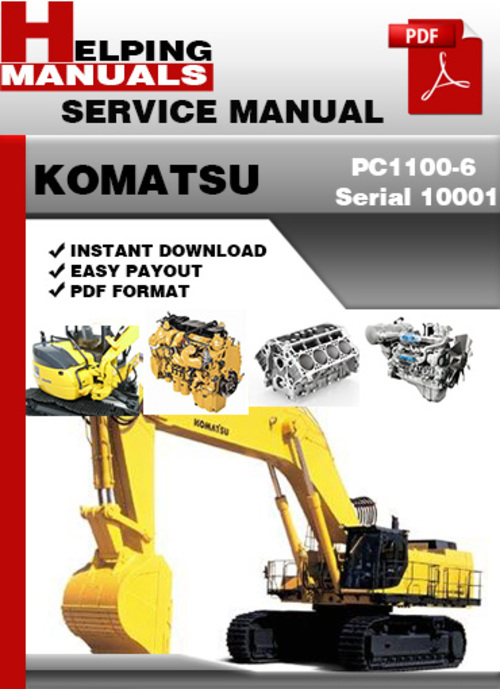 Product picture Komatsu PC1100-6 Serial 10001 and up Shop Service Repair Manual Download