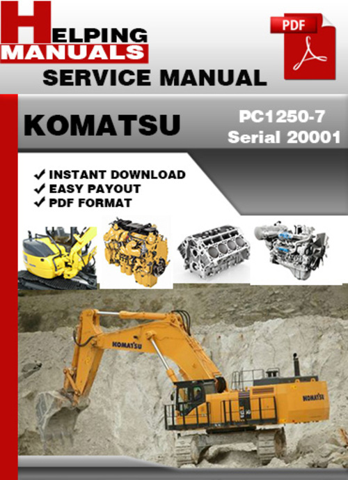Product picture Komatsu PC1250-7 Serial 20001 and up Shop Service Repair Manual Download