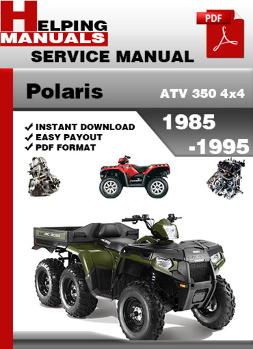 Product picture Polaris ATV 350 6x6 1985-1995 Service Repair Manual Download