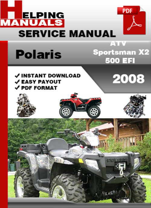 Product picture Polaris ATV Sportsman X2 500 EFI 2008 Service Repair Manual Download