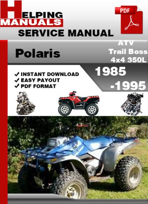 Product picture Polaris ATV Trail Boss 4x4 350L 1985-1995 Service Repair Manual Download