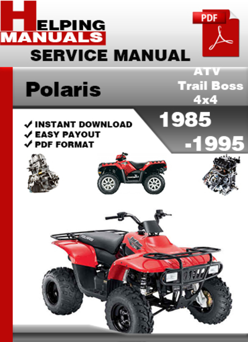 Product picture Polaris ATV Trail Boss 4x4 1985-1995 Service Repair Manual Download