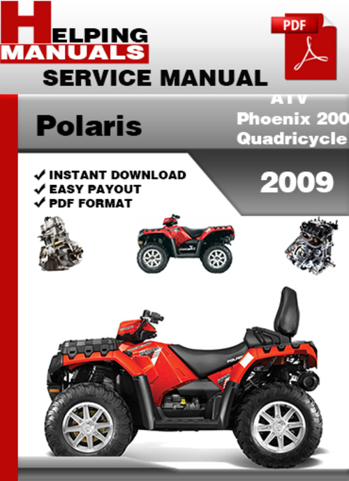 Product picture Polaris ATV Phoenix 200 Quadricycle 2009 Service Repair Manual Download