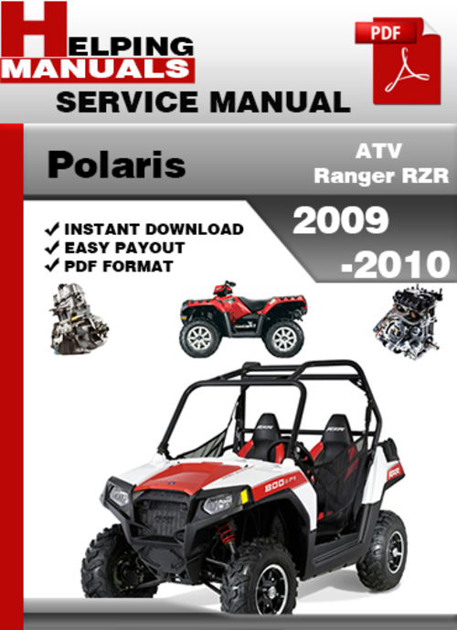 Product picture Polaris ATV Ranger RZR 2009 2010 Service Repair Manual Download