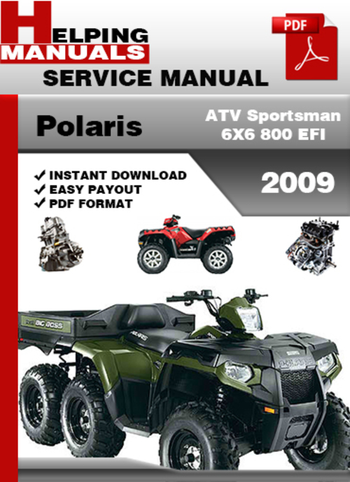Product picture Polaris ATV Sportsman 6X6 800 EFI 2009 Service Repair Manual Download