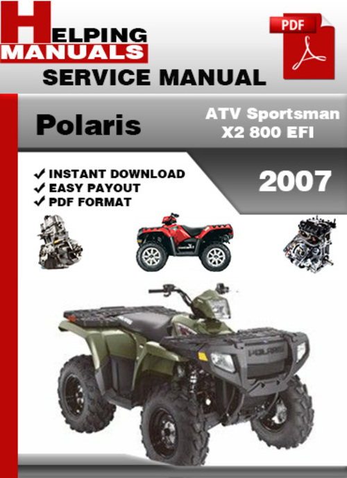 Product picture Polaris ATV Sportsman X2 800 EFI 2007 Service Repair Manual Download