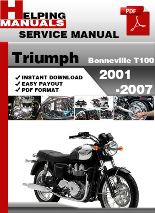 Product picture Triumph Bonneville T100 2001-2007 Service Repair Manual Down